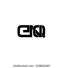 diseño del logotipo de la letra monograma de la tipografía de enq