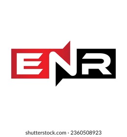 Logotipo de las letras iniciales del monograma ENR