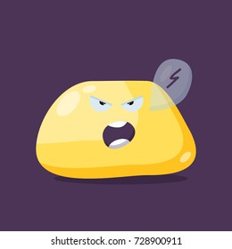 Enraged emoji character. Vector flat style.