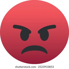 Ícone de emoji de rosto enfurecido. Cores da moda, elemento popular que representa intensa raiva ou frustração, amplamente utilizado nas redes sociais. Emoticon, elemento isolado.