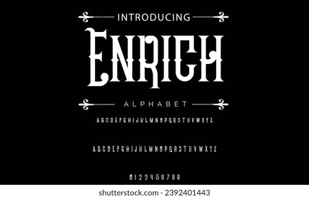 Enrich Vintage tattoo font. Font for the tattoo studio logos, alcohol branding, and many others in retro style.