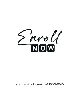 enroll now button on white background
