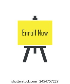 enroll now button on white background
