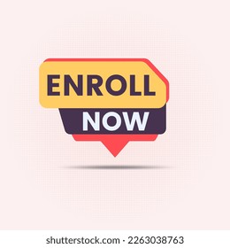 enroll now button vector design