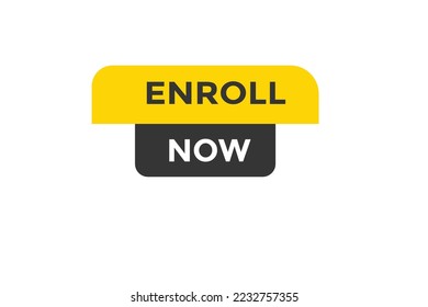 Enroll now button. web banner template Vector Illustration