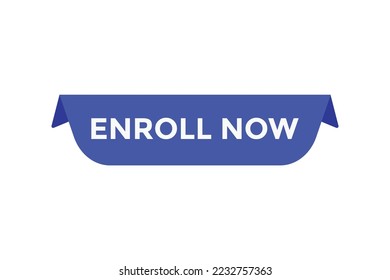 Enroll now button. web banner template Vector Illustration
