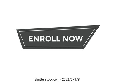 Enroll now button. web banner template Vector Illustration