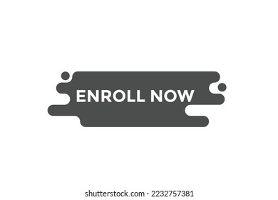 Enroll now button. web banner template Vector Illustration