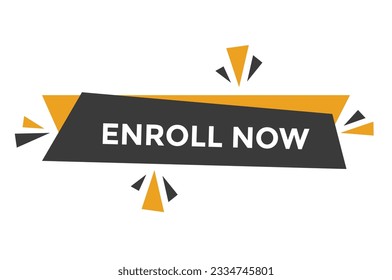 Enroll now button web banner templates. Vector Illustration 
