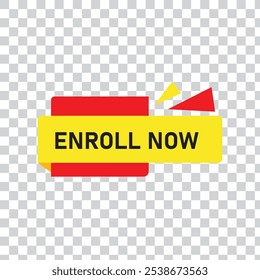 Inscribirse ahora Botón Web Plantilla Anuncio Etiqueta Inscribirse ahora signo icono Ilustración vectorial