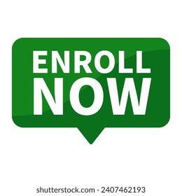Enroll Now In Green Rectangle Shape For Recruitment Advertisement Business Marketing Social Media Information
