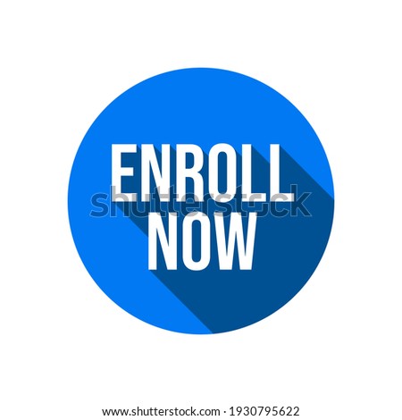 Enroll now icon label sticker badge sign design vector