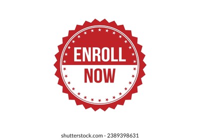 Enroll now red ribbon label banner. Open available now sign or Enroll now tag.