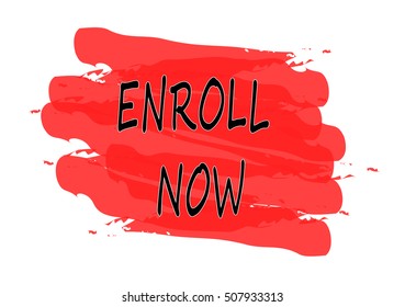 enroll now vector card