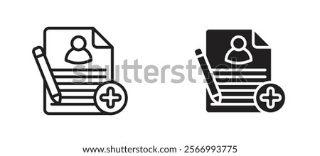 Enrollment icons in outline and fill. vector illustration for ui.