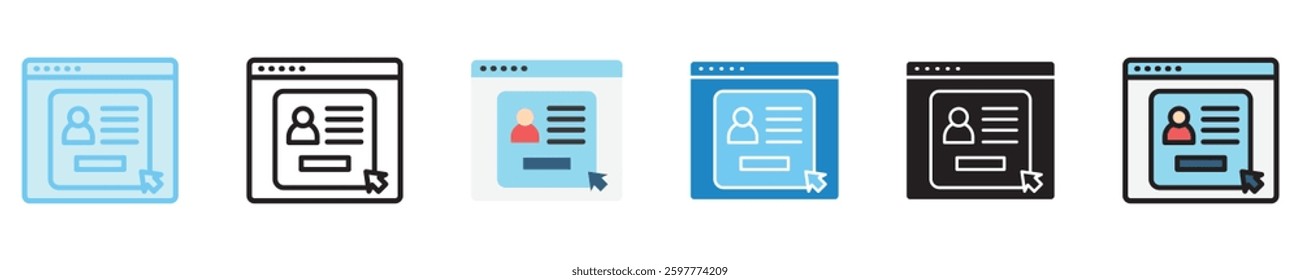 Enrollment multi style icon set. use for modern concept, print, UI, UX kit, web and app development. Vector EPS 10, related to digital education, digital learning