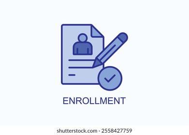Enrollment vector, icon or logo sign symbol illustration
