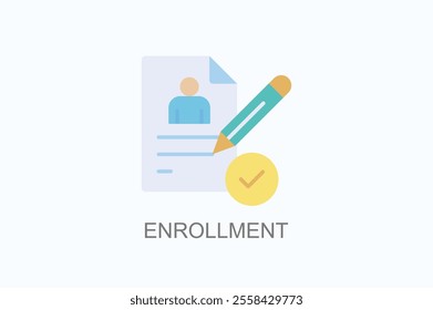 Enrollment Vector, Icon Or Logo Sign Symbol Illustration