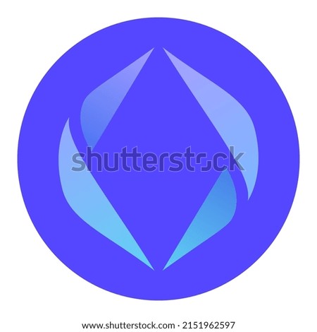 ENS Ethereum Name Service token symbol cryptocurrency logo in circle, coin icon isolated on white background. Vector illustration.