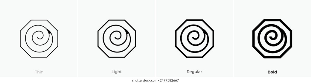 ensaimada icon. Thin, Light Regular And Bold style design isolated on white background