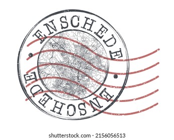 Enschede, Netherlands Stamp Map Postal. Silhouette Seal Roads and Streets. Passport Round Design. Vector Icon. Design Retro Travel National Symbol.