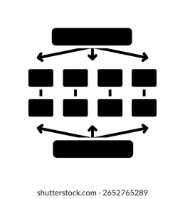 Ensemble Learning Black Flat Pictogram voor digitale en print projecten.  Minimaal schone pictogrammen voor apps en websites. Moderne eenvoudige pictogrammen voor UI UX en branding