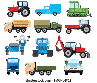 Ensemble of the transport facilities used for working