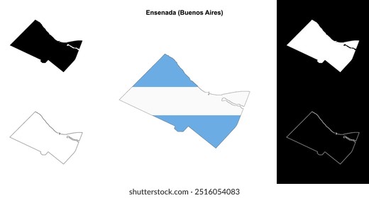 Conjunto de mapas do departamento de Ensenada (Buenos Aires)