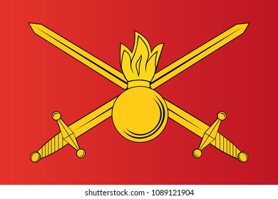 Ensign Russian Ground Forces Flag. State Vector Illustration Symbol.