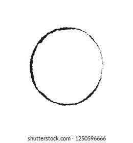 Enso Black Zen Brush Painted Symbol Original Vector Illustration. Logo, Emblem Design. Brush Drawn Buddhist Sign Isolated on White. Editable Fine Art Element for Your Design. Enso Grunge Circle