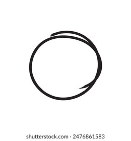 Enso Black Zen Brush Painted Symbol Original Vector Illustration. Logo, Emblem Design. Brush Drawn Buddhist Sign Isolated on White. Editable Fine Art Element for Your Design. Enso Grunge Circle