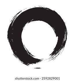 Enso Circle Brush Stroke Vector Illustration