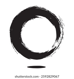 Enso Circle Brush Stroke Vector Illustration