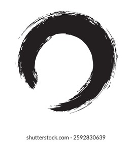 Enso Circle Brush Stroke Vector Illustration