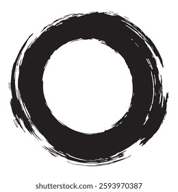 Enso Circle Brush Stroke Vector Illustration