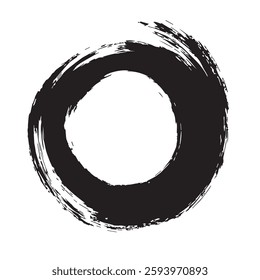 Enso Circle Brush Stroke Vector Illustration