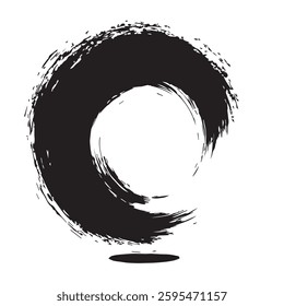 Enso Circle Brush Stroke Vector Illustration