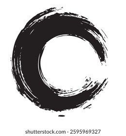 Enso Circle Brush Stroke Vector Illustration