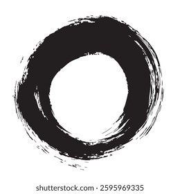 Enso Circle Brush Stroke Vector Illustration