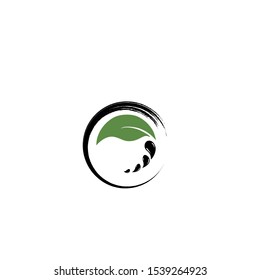 Enso circle illustratio. Calm, meditation, well beeing, comfortable, healthy lifestyle. Logo for meditation centers and spa.