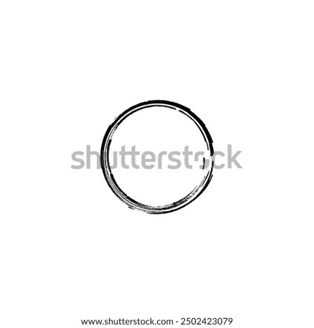 Enso grunge vector symbol, isolated on white element, logo, emblem element. Sign, japanese symbol of wisdom, pureness, calm. Round brushed circle