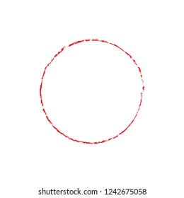 Enso Red Zen Brush Painted Symbol Original Vector Illustration. Logo, Emblem Design. Brush Drawn Buddhist Sign Isolated on White. Editable Fine Art Element for Your Design. Enso Grunge Circle