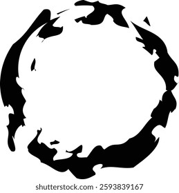 enso symbol isolated on white. Brushed round smear element.