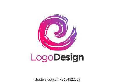 Design de logotipo de símbolo Enso com um redemoinho vibrante. Caligrafia zen e japonesa, mente (cogumelo) na ilustração vetorial zen.