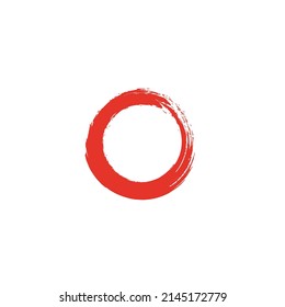 Símbolo de género vector en blanco. Círculo de tinta cepillado, elemento de logotipo. Símbolo de enso dibujado a mano, signo. 