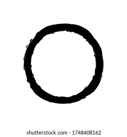 Enso Vector Symbol. Chinese Oriental Circle. Zen Enso Symbol. Original Freestyle Ring.