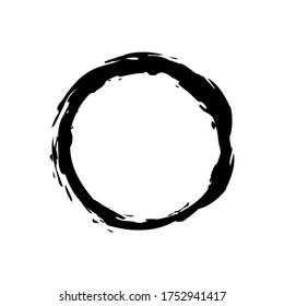 Enso Vector Symbol. Chinese Oriental Circle. Painting Enso Zen Symbol. Logo, Emblem Design.