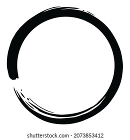 Logo-Vektorgrafik des Enso Zen-Schwarzen Kreises 