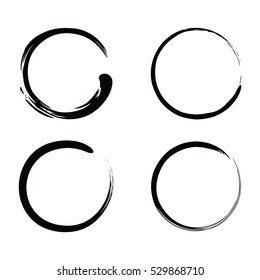 Enso Zen Brush Circles Set Illustration Vector Collection