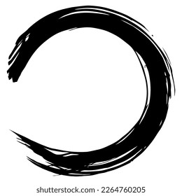 Enso Zen Brush Stroke Japanese Art Vector